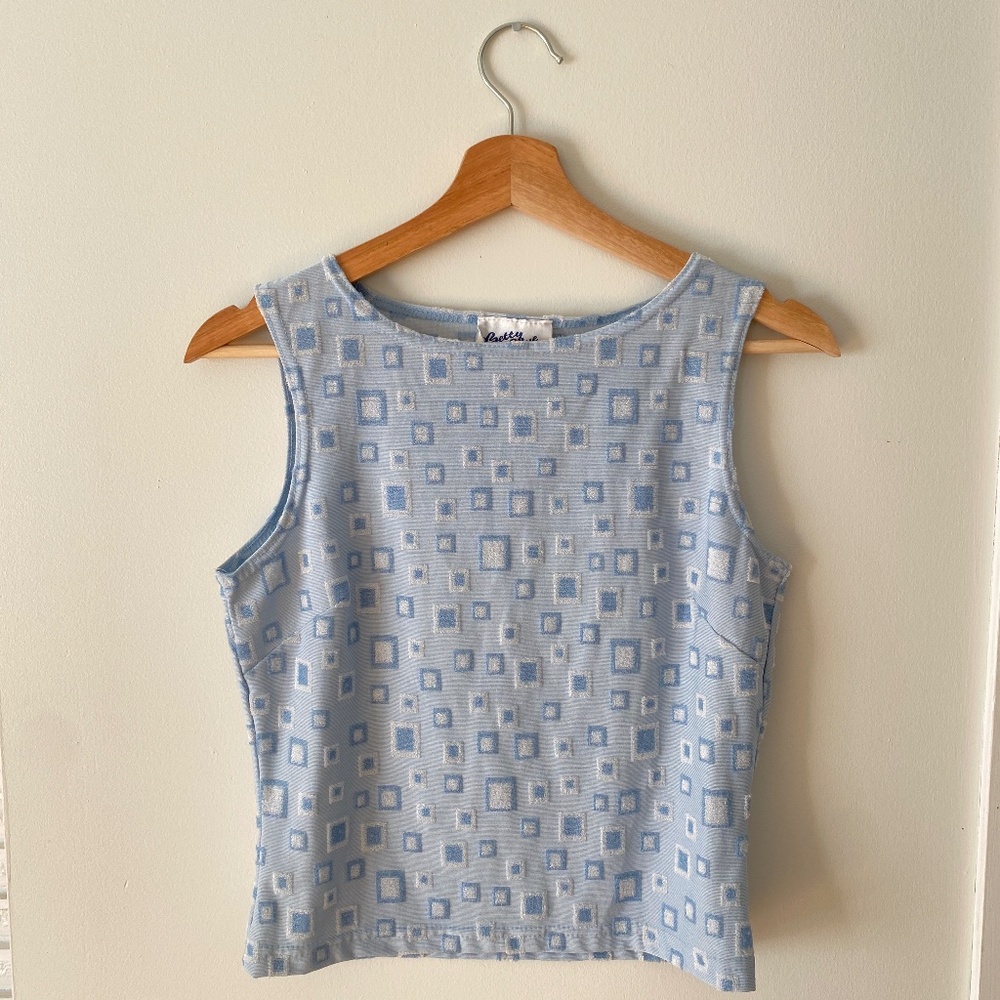 Vintage Patterned Light Blue Top